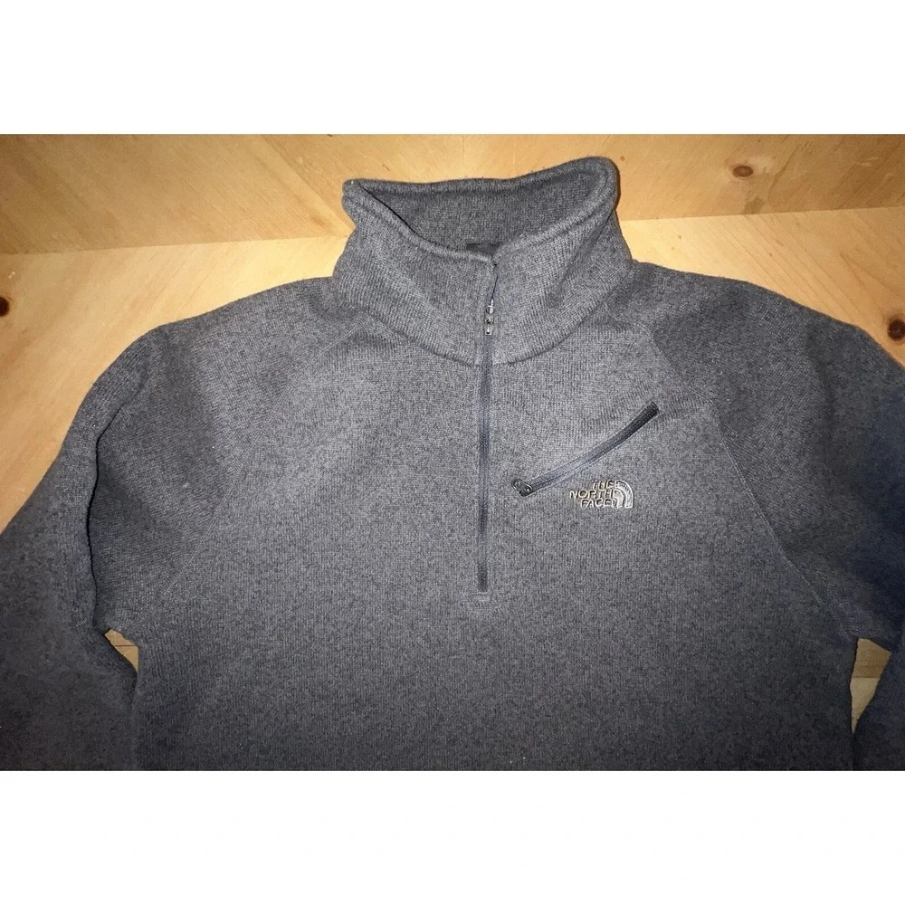 The North face Sweater Gray Jacket Mens large Sweatshirt 1/4 zip